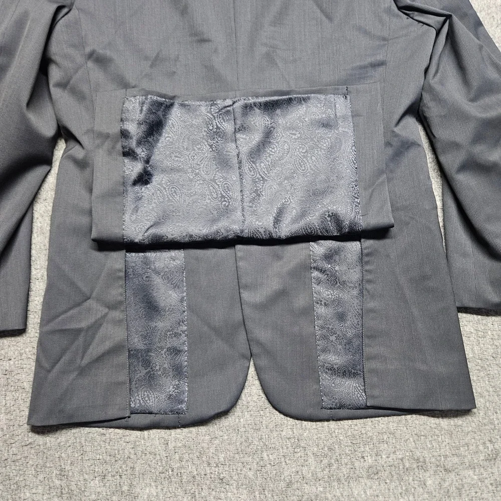 Material London Marzotto Suit Jacket Mens 38R Charcoal Grey Wool Blend Blazer